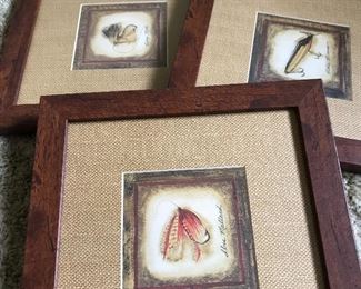 Framed vintage fishing lure prints