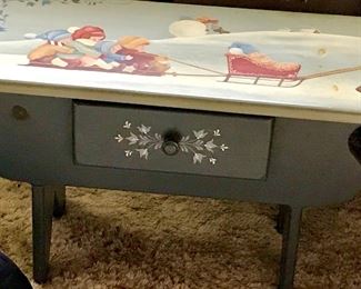 Hand painted wooden bench