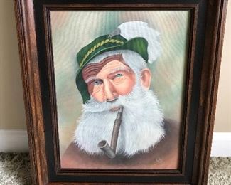 Framed and signed painting
