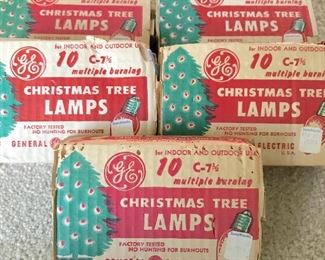 Vintage packaged outdoor Christmas light bulbs