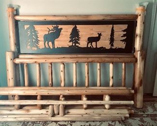Northern rustic log cabin style king size bed