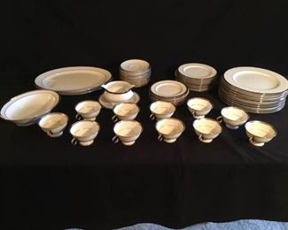 Theodore Haviland 51Piece China Set with Silver Trim