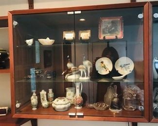 • 1950s Mid-Century Modern wall unit, Limoges china