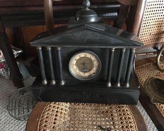 Antique Victorian 6 column Marble Mantle Clock $100