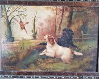 Oil Painting by Robert Cleminson "Gordon & English Setters & Pheasant"