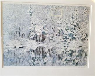 Signed Art Print by Bruce Peck "Winter Reflections"