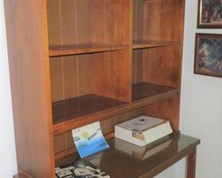 walnut desk with bookcase
