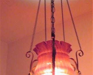 cranberry converted gas chandelier