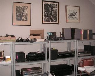 Speakers, receivers, turn tables...sailing photographs