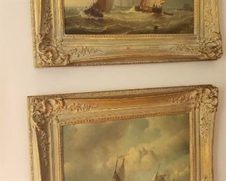 Two magnificent marine oils...1874 signed/Petrus Paulus Schiedges 1 (Dutch/1812-1876)