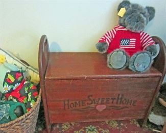 Ralph Lauren bear and vintage toy chest