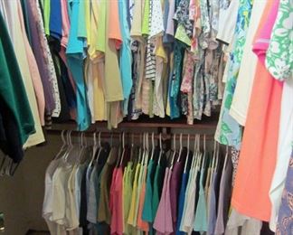 Lots of lady's clothing L and XL and shoes size 9