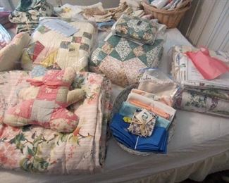 some quilts and linens