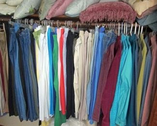 Lots of lady's clothing L and XL and shoes size 9