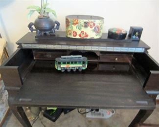 Piano desk and cast iron trolley