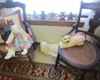 Two more antique chairs plus cats