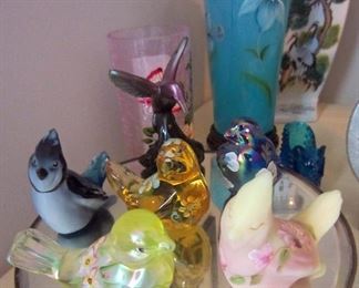 Fenton bird figurines