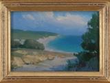 Joseph Aaron (b. 1959) Californian
SAN SIMEON, oil painting on panel, signed lower right, 5 x 7”, framed, in very good studio condition. Provenance: Bluebird Gallery, Laguna.