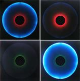 Artist unidentified
BLACK SUN #1, 1974, constantly changing illuminated electric light panel, 46 ¾ x 46 ¾ x 5”, signed ‘NVW’, titled and dated on verso, small repair backside lower right corner not visible from straight frontal view, otherwise in overall apparently very good condition.  (four views illustrated)