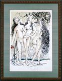 Salvador Dali (1904-1989) Spanish
THREE GRACES (M.1160; F.66-3), 1966, color lithograph, signed in pencil, from the numbered edition 300, sheet 28 x 20”, Sidney Lucas stamp upper left, framed with glass, mild cockling in the upper margin, a few soft handling creases, otherwise in apparently very good condition.
