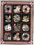 Needlepoint Tapestry
ANIMALS, BIRDS AND FLOWERS, hand-woven wool tapestry, 78 ½ x 61”, with hanging bar and clips, in very good condition.