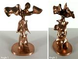 Victor Roman (1937-1995) Romanian
WINGED FIGURE, cast bronze sculpture with heavy copper content, 22 x 16 x 8” including base, signed and numbered on base, from the numbered edition 6, a few scratches and nicks on base, some discoloration speckles on sculpture and base, otherwise in good condition.