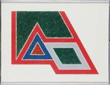 Frank Stella (b. 1936) American
SANBORNVILLE (A.105), 1974, color lithograph and screenprint, signed in pencil, from the numbered edition 100, sheet 22 ¼ x 17 ½”, framed, possibly some pale sun discoloration, otherwise in apparently good condition.