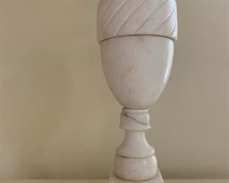 3. Marble Lamp, urn on ball, 27"h