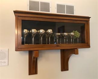 Barrister case with silver-plated goblets