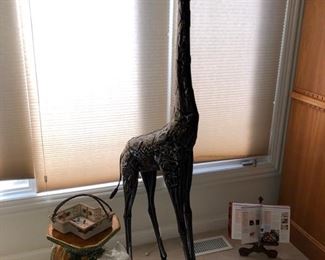 Tall metal giraffe......