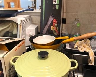 Le Creuset dutch oven and pans