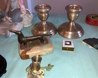 Sterling silver weighted candlesticks