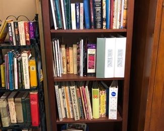 Bookcase and cookbooks