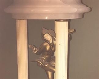 Art Deco alabaster marble pixie dancer lamp