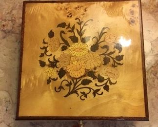 Inlaid wooden music box