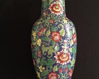 Asian style vase hand painted for Lord & Taylor