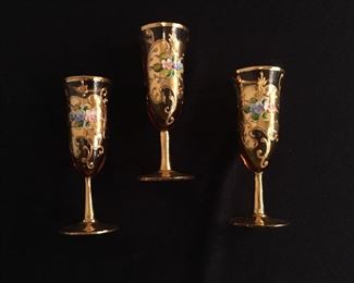 Amber Murano cordial glasses