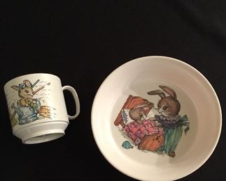 Vintage child's cup and bowl