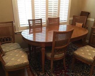 Vintage dining table with 8 chairs (2 arm & 6 side chairs)