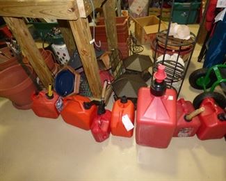 Various gas cans