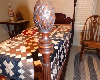 Antique 4 poster twin bed (another available "as is")
