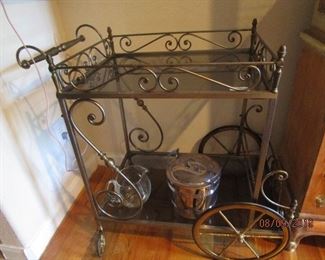 Serving cart.