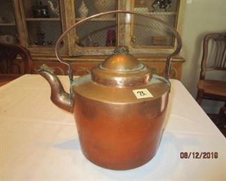 Copper tea pot.