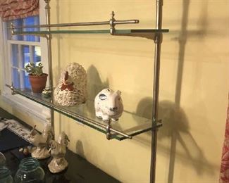 Kitchen Shelf, Nickel and Glass