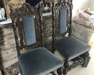 pr of antique chairs