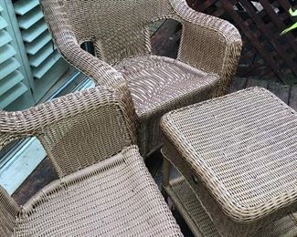 arm chairs and side table - all season wicker