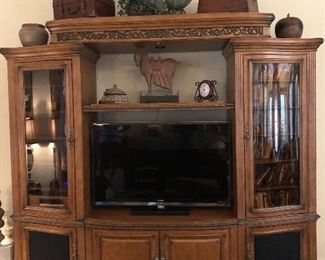 Magnificent entertainment center will hold 55 inch tv