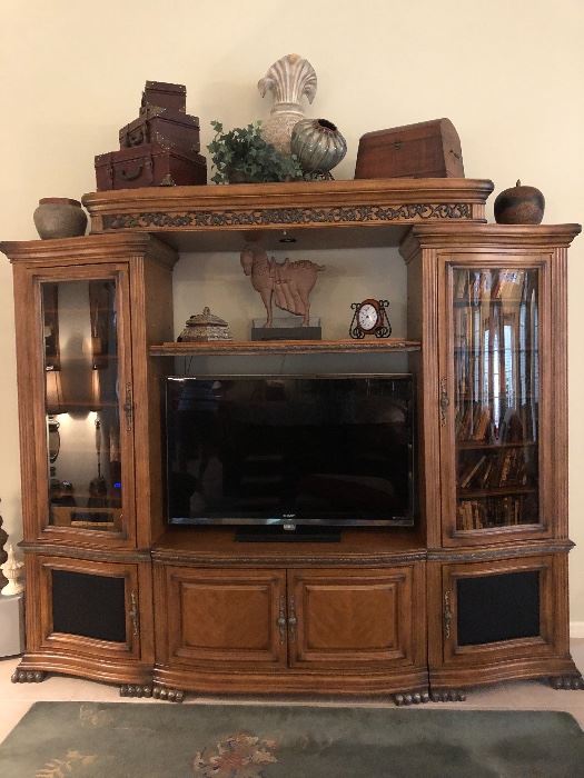 Magnificent entertainment center will hold 55 inch tv