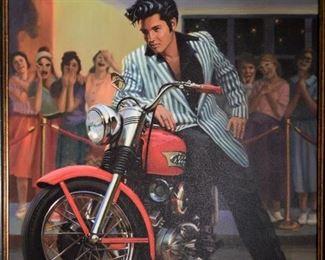 Elvis on motorcycle art