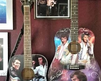 Elvis guitars and art for sale.
